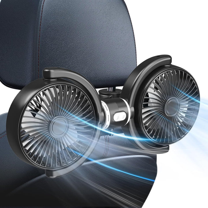 Backseat Car Fans for Pets Dual Cooling With Adjustable Airflow Keeps Dogs Calm Summer Travel 2025