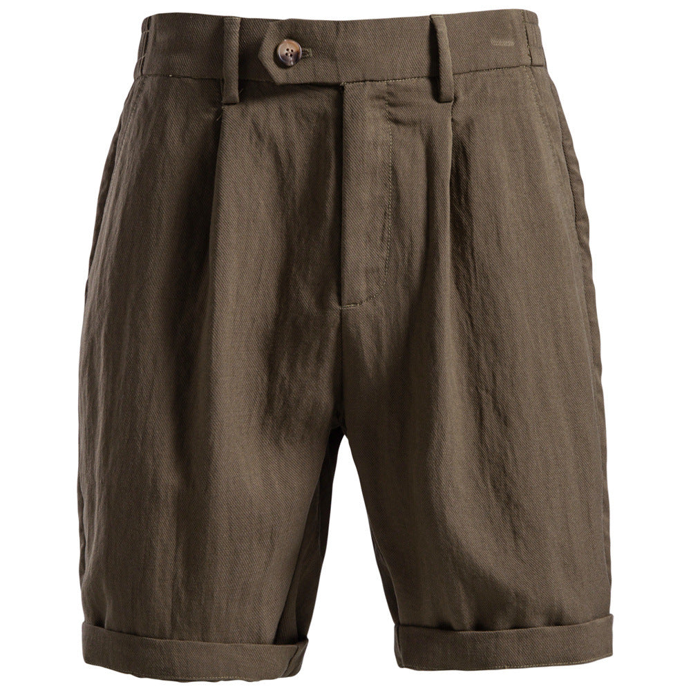 Lightweight teen shorts - Old Money style, Lyocell cotton, for versatile business-casual wear