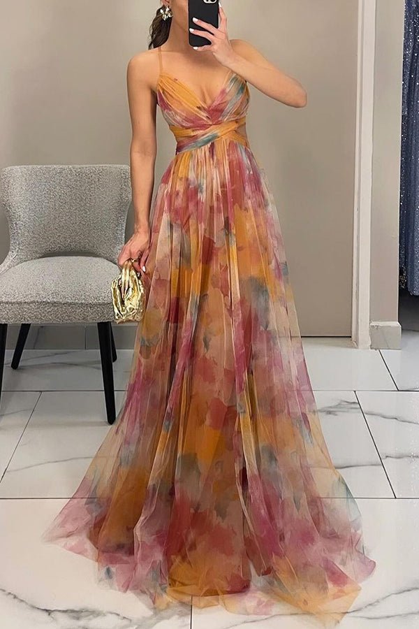 Floral Maxi Dress for Women, Adjustable Back Closure, Summer Wedding Guest Dress, Elegant and Comfortable