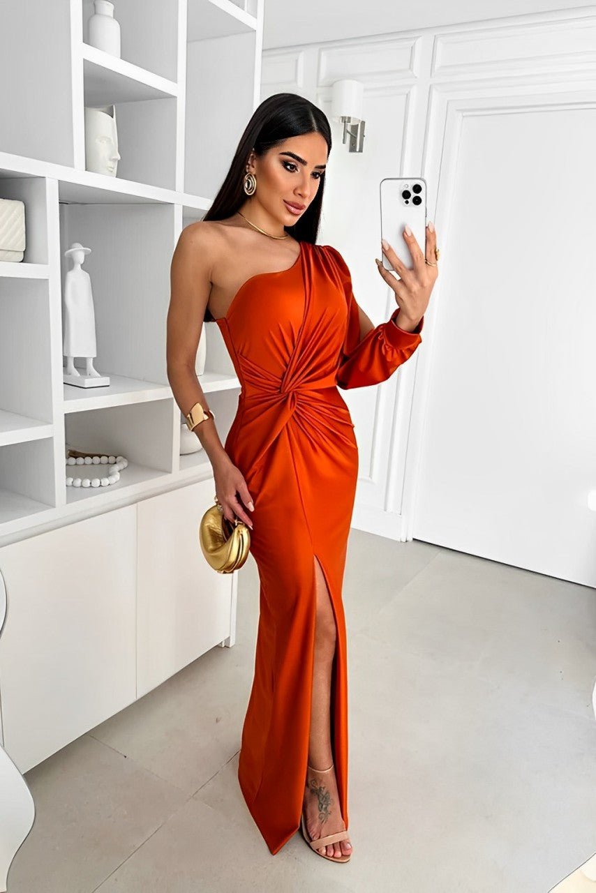 Elegant Satin Dress with Flattering Cut for Women&