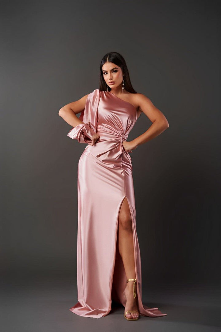 Elegant Satin Dress with Flattering Cut for Women&