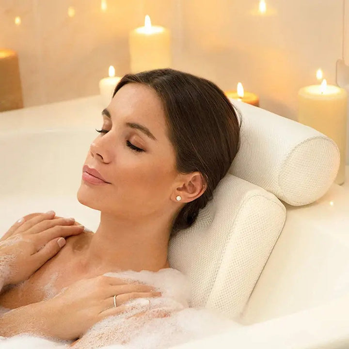 Bath Pillow - Ergonomic Neck Support for Relaxing Soaks, Easy Clean &amp; Durable