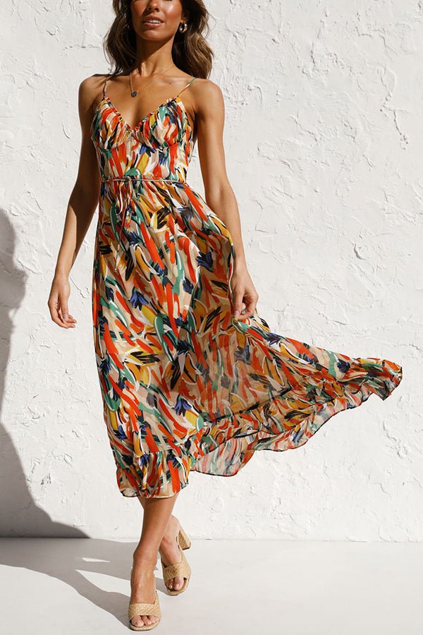 Elegant V-Neck Sleeveless Multicolor Wedding Guest Dress, Summer Cocktail Formal Dress for Special Occasions
