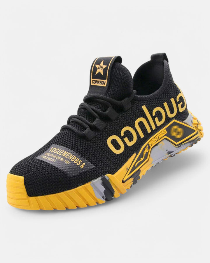 Robust Safety Shoes with Steel Toe Protection, Breathable Mesh Upper, Non-Slip Rubber Sole for Work and Outdoor Use