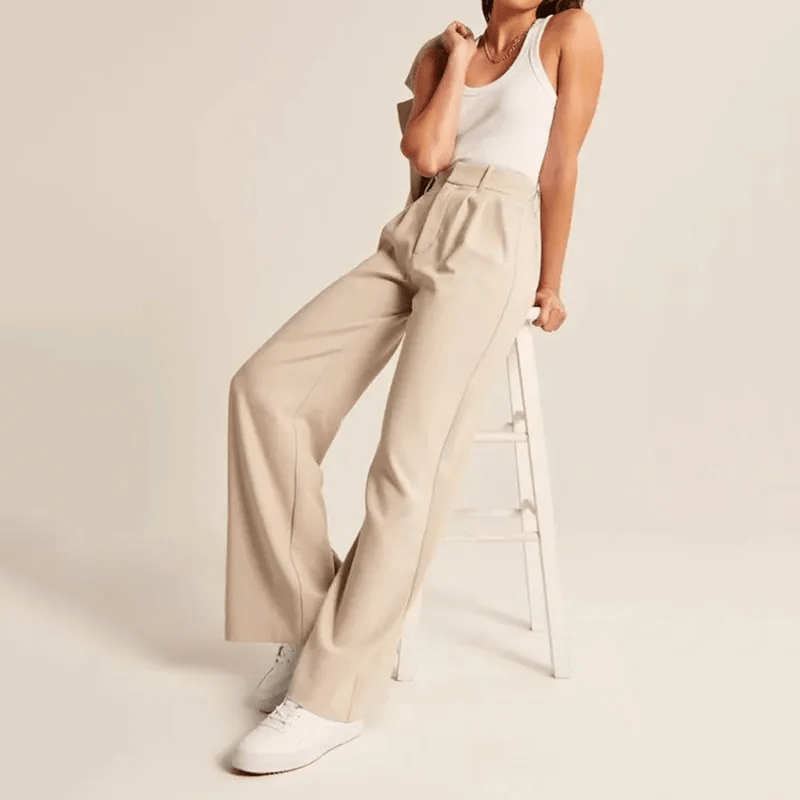 Pleated Pants for Women, High-Quality Relaxed Fit Pants with Sophisticated Design, Versatile for Casual and Formal Wear