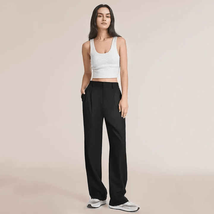 Pleated Pants for Women, High-Quality Relaxed Fit Pants with Sophisticated Design, Versatile for Casual and Formal Wear