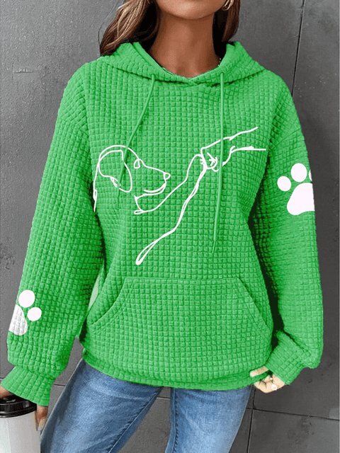 Warm Womens Hoodie - Relaxed Oversized Waffle Knit Casual