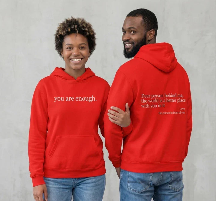 Warm Unisex Hoodie - Graphic Front-Pocket Hoodie With Back Print, Fleece-Lined, Casual Wear