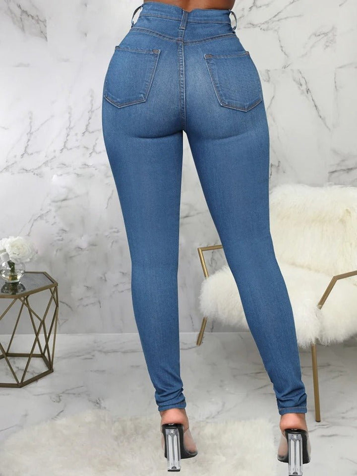 High Waist Skinny Stretch Jeans for Women, Comfortable Fit, Versatile Blue, Black, gray, Sizes XS-XL