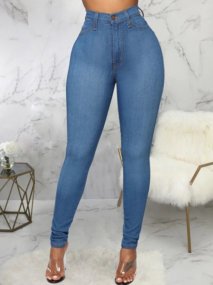 High Waist Skinny Stretch Jeans for Women, Comfortable Fit, Versatile Blue, Black, gray, Sizes XS-XL