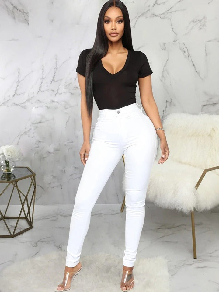 High Waist Skinny Stretch Jeans for Women, Comfortable Fit, Versatile Blue, Black, gray, Sizes XS-XL