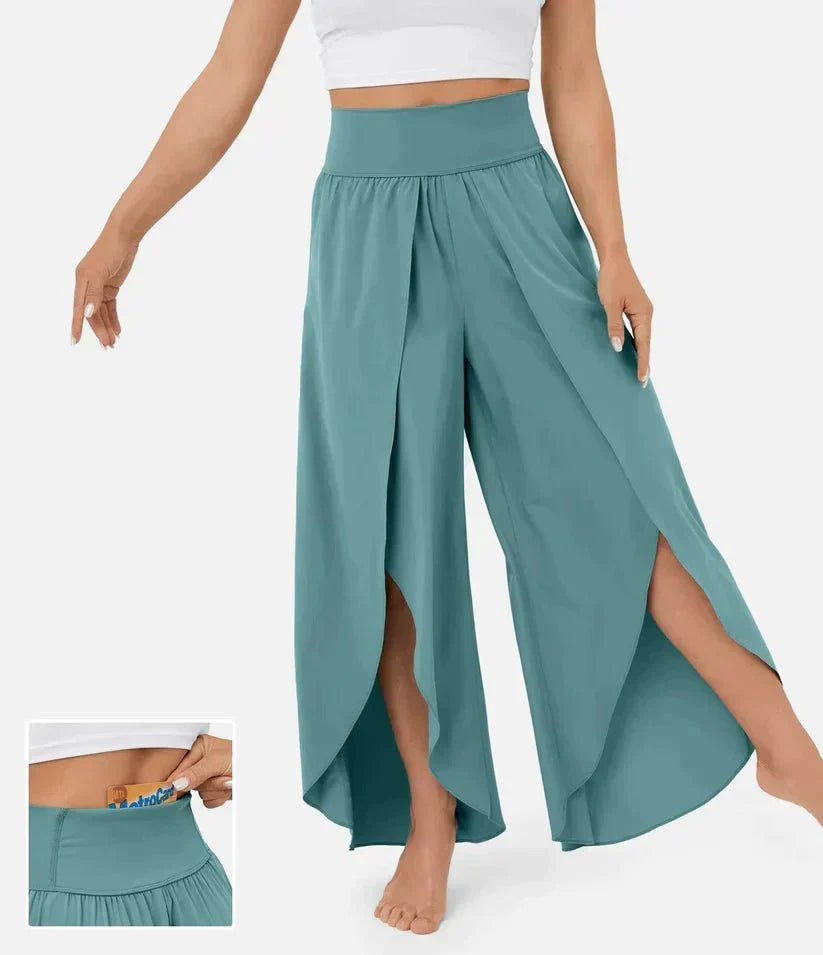 High-Waisted Palazzo Pants for Women, Comfortable Wide-Leg Pants, Lightweight Summer Fashion