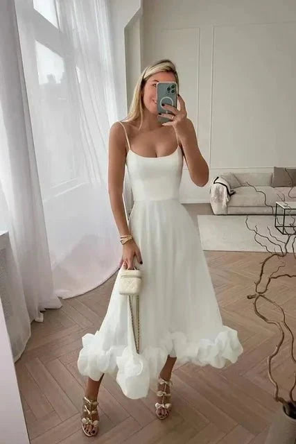 Elegant Floral Maxi Dress with Ruffles, Sleeveless A-Line Long Dress for Women, Summer Party Style