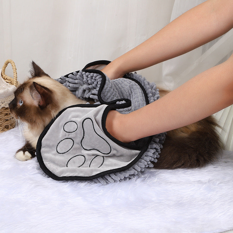 Dog Towel Wrap With Hand Pockets Quick Dry Microfiber For Pets Soft Absorbent Bath Wrap Fall 2025 Cozy Gift
