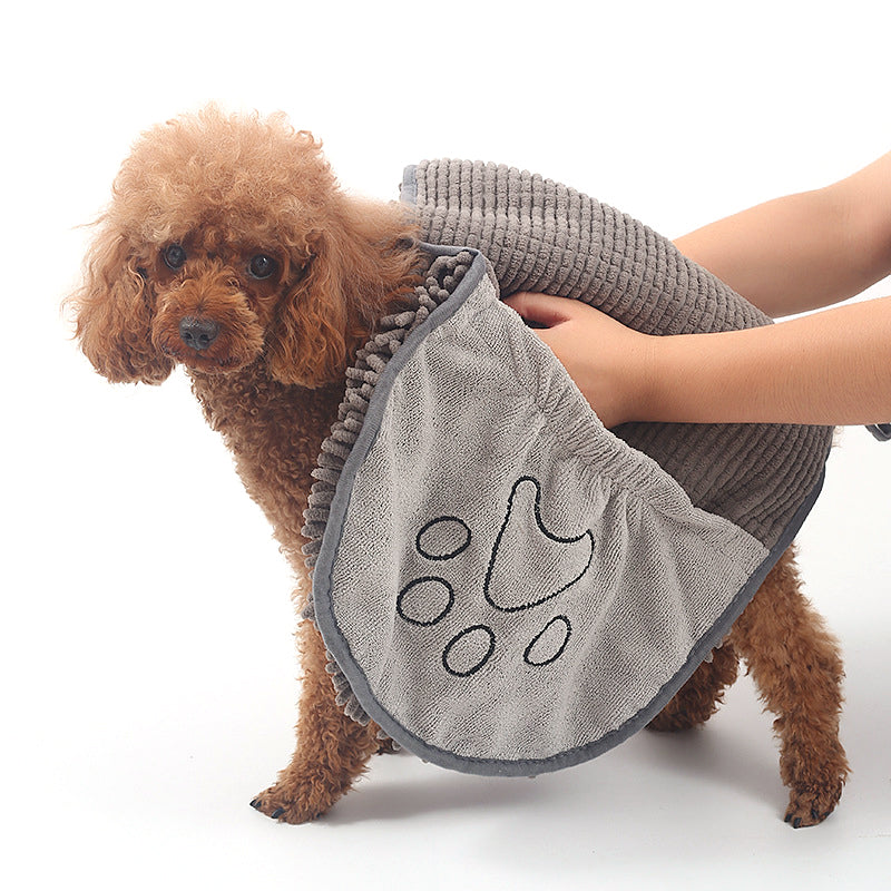 Dog Towel Wrap With Hand Pockets Quick Dry Microfiber For Pets Soft Absorbent Bath Wrap Fall 2025 Cozy Gift